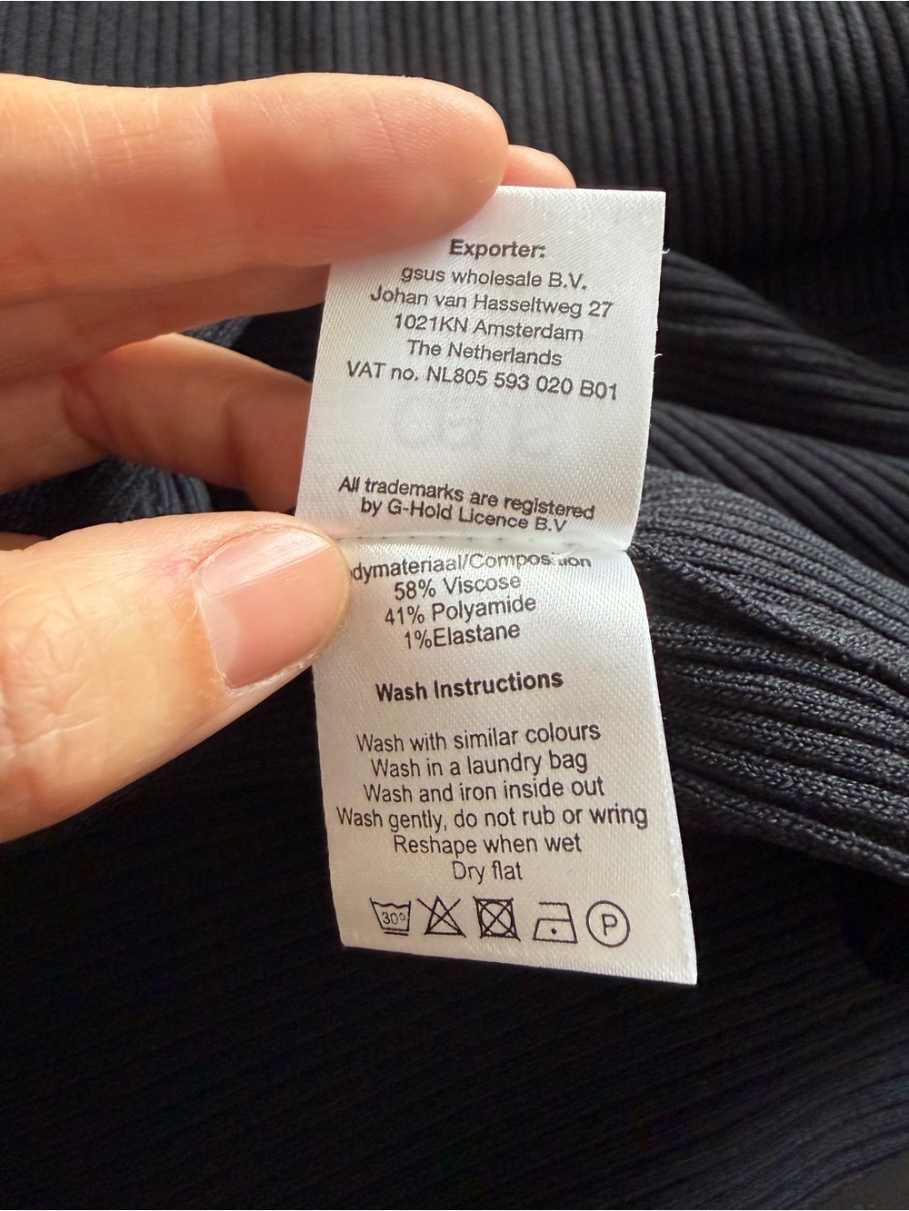 GSUS Amsterdam Black Ribbed Knit Midi Dress - Picture 9 of 10